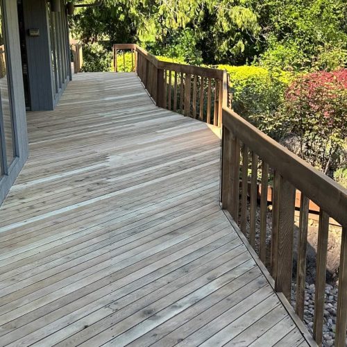 battle ground pressure washing deck after