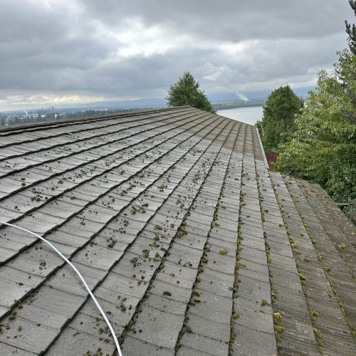 yacolt pressure washing roof before